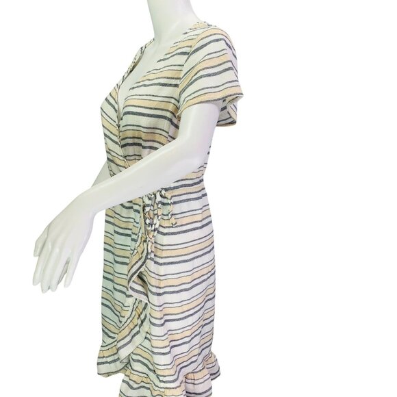 NEW Roxy Womens Sun Dreamer Season Short Sleeve Wrap Dress Stripe Size S - Picture 9 of 12